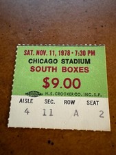 1978 Chicago Bulls New Jersey Nets Basketball Ticket Bernard King 38 pts 11/11