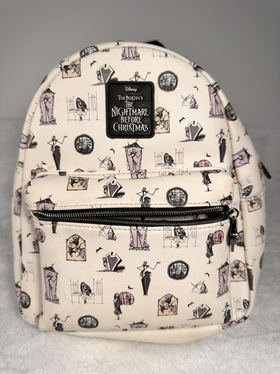 Loungefly Disney Nightmare Before Christmas Striped Mini Backpack AOP Amazon.com | Loungefly Nightmare Before Christmas Mini  main image 4