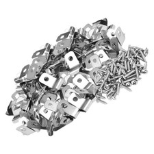 100Pcs Wire Fence Clips Cattle Panel Cage Clips Clamp Aluminum Clip with Screws