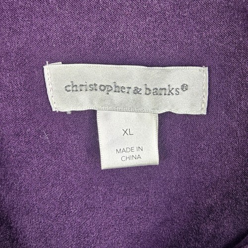 Christopher Banks Button Up Womens Xl Purple Long Sleeve Collared Shirt - Picture 16 of 21