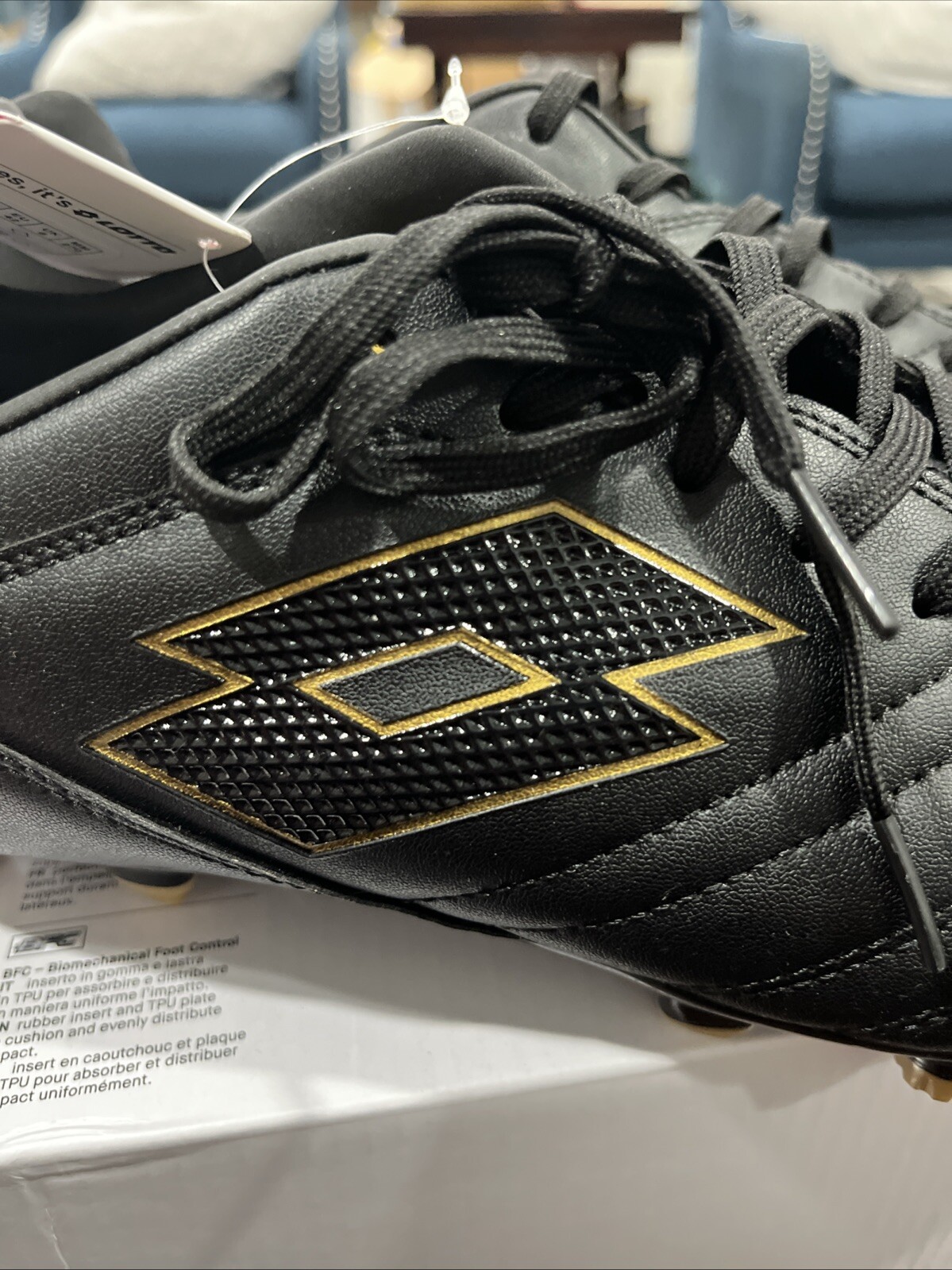 Lotto Stadio 705 FG Tacchetti Calcio Taglia Uomo 7 Nero Oro 219545 Nuovi