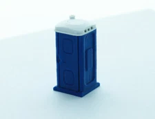 1:64 BLUE WHITE CONSTRUCTION SITE PORTA-POTTY PLASTIC 3D TO SCALE DIORAMA PART