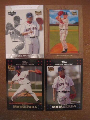 (4) DAISUKE MATSUZAKA RC LOT 2007 TURKEY RED/CO-SIGNERS/TOPPS BOSTON RED SOX - Picture 1 of 2