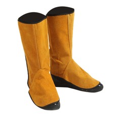 1 Pair Welding Spats Protect Shoes Feet Cover Welder Cowhide Leather Flame Foot
