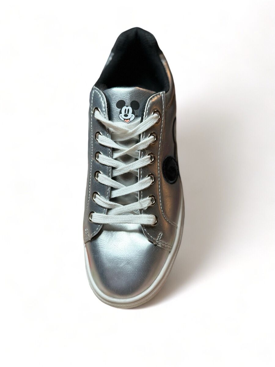 Disney Mickey Mouse Silver Character Sneakers Shoes Womens Disney Mickey Mouse Silver Character Sneakers Shoes Womens