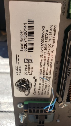 Carrier Access Adit 600 60Hz Ethernet 120 VAC TDM CHASIS WITH DC POWER ( F-RACK) - Picture 4 of 5