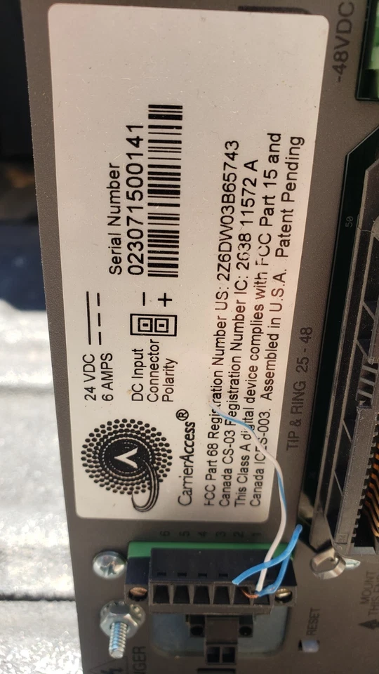 Carrier Access Adit 600 60Hz Ethernet 120 VAC TDM CHASIS WITH DC POWER ( F-RACK) - Image 4 of 4