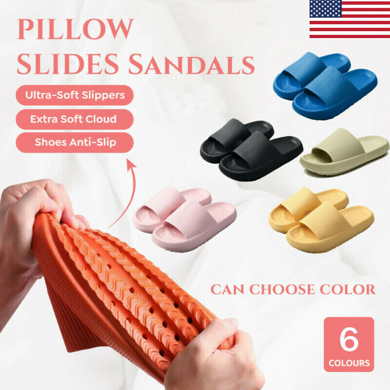Badslippers Dames Heren Foam Slides Unisex Huiselijk Pillow Cloud Slippers Sliders Mannen Badkamer Comfortabele Pantoffels Sloffen Zomertijd Zandstrand Mens Sandalen, Beige, 42 EU