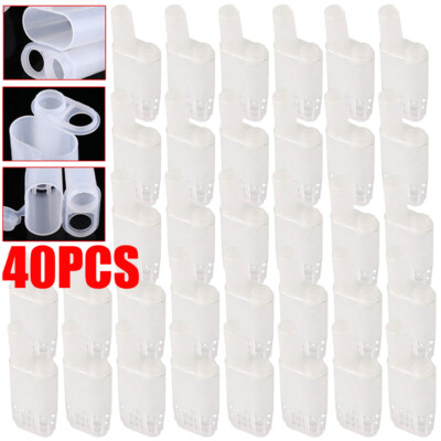 US Stock 40PCS Plastic Beekeeping Rearing Queen Bee Hair  Roller Cages Beekeeper
