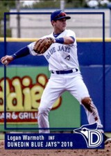 2018 Dunedin Blue Jays Grandstand 33 Logan Warmoth Orlando Florida Baseball Card