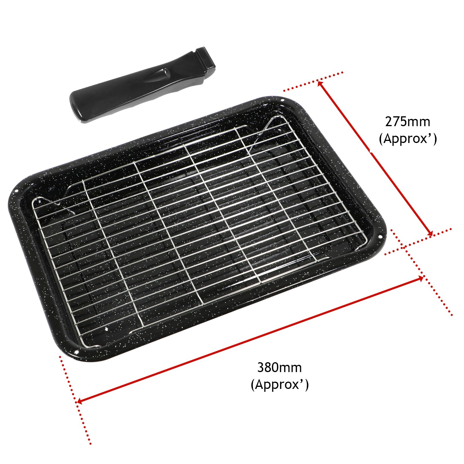 Premium Single Handle Enamelled Grill Pan & Rack for ELECTROLUX 