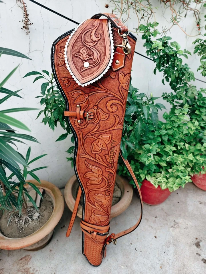 Leather Rifle Scabbard Fits Lever Action Winchester 94 Horseback ATV Hunting USA - Image 4 of 4