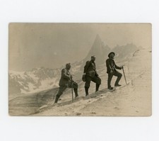 Alpinismo Vecchia Foto Cartolina d'Epoca Alpinisti Ghiacciaio Montagna Piccozza