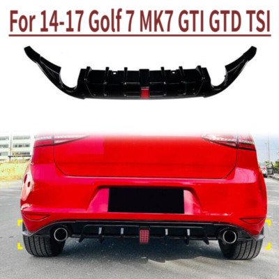 Rear Bumper Diffuser Lip w/ Light Body kit For 2014-2017 Golf 7 MK7 GTI GTD TSI 