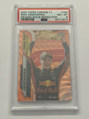 2020 TOPPS CHROME F1 MAX VERSTAPPEN /25 ORANGE WAVE REFRACTOR PSA