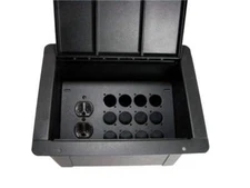 PROCRAFT FPPU-1DUP12X-BK Recessed Stage Pocket / Floor Box 1 AC + 12 D punches