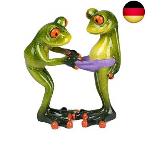 Dekofigur Lustiges Froschpaar, HellgrüN, 14 Cm-image