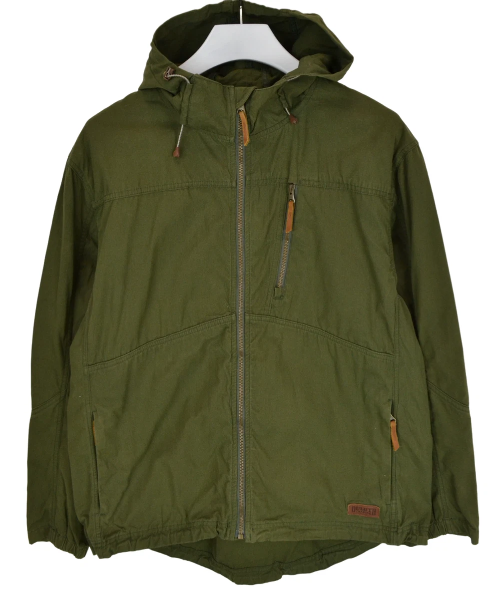 DULUTH TRADING COMPANY Jacket Men s LARGE Half Lined Hooded Zip Pockets