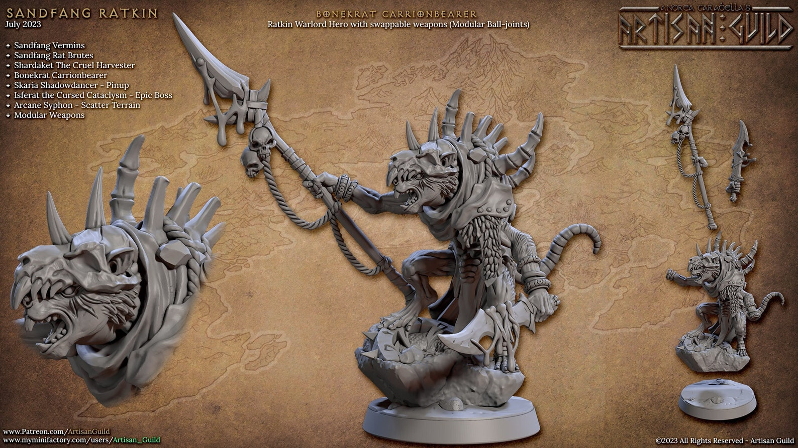 Sandfang Ratkins Heroes Artisan Guild D&D Miniature Wargaming 3D Printed