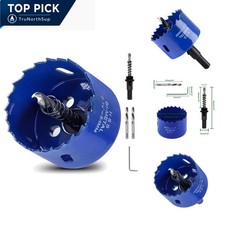 2 1/8 inch Hole Saw 54mm with Hex Shank for Wood Plastic Drywall Cornhole Boa...
