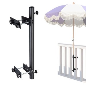 LAGarden Patio Umbrella Holder for Deck Railing No-Drill Clamp Mount Balcony