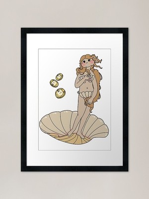 Die Geburt der Venus einfach niedlich Kawa gerahmtes Wandbild Poster Leinwanddruck Bild