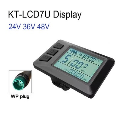 Ebike KT-LCD7U Display 24V 36V 48V Power Speed Meter Control Panel WP Plug