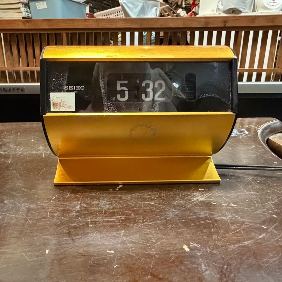 SEIKO Flip Clock Digital display Desk Cylindrical Tested Working