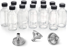 12 Pack Small Clear Glass Bottles With Lids Mini Storage Bottles Travel Vials
