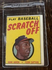 Hank Aaron Braves 1970 Topps Play Baseball Scratch Off (No Creases)