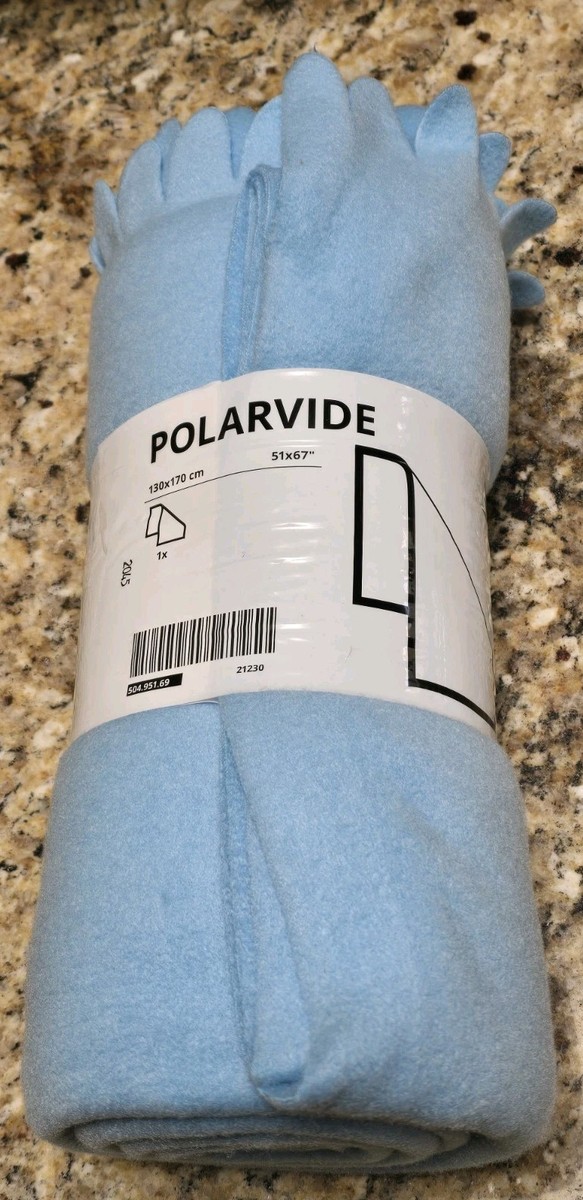 Ikea POLARVIDE Throw 100% Polyester Soft Fleece Blanket 51 X 67