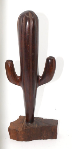 Vintage Saguaro Cactus Carved Wooden Figurine Wood Southwestern Decor 10.5”