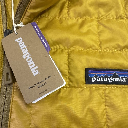 Patagonia Men's Nano Puff Full Zip Lightweight Jacket Buckwheat Gold XXL Logo - Picture 3 of 15