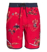 RIP CURL MIRAGE Red  Black "Aloha" Velzy Men's Board Shorts Trunks NWOT Size 38