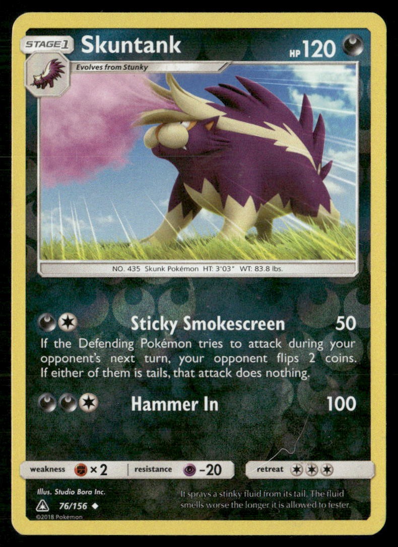 Skuntank 76/156 Uncommon Ultra Prism Pokemon Reverse Holo Heavily Played