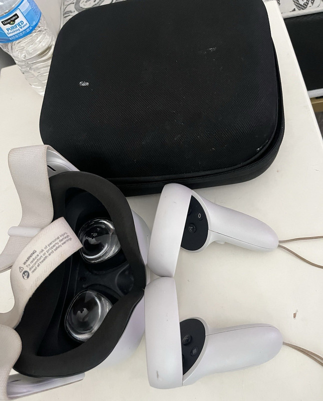 Meta Quest 2 Standalone VR Headset White with Controllers & Carrying Case