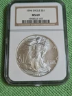 1994 $1 American Silver Eagle NGC MS69 Brown Label