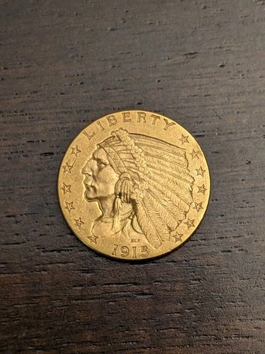 1915 US $2.5 Gold Indian Head Quarter Eagle Coin