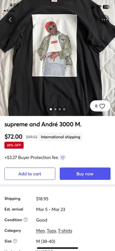 T shirt noir Outcast Andre 3000 Supreme