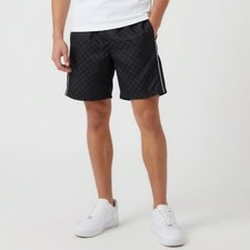 DSG Boys Woven Soccer Shorts Black Checkerboard Medium 10-12