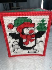 Handcrafted Tissue Box Cover Plastic Canvas Holds 9  x7.9  Box