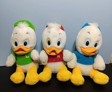 RARE Vintage Walt Disney Duck Tales Plush Set Huey Dewey And Louie 9"