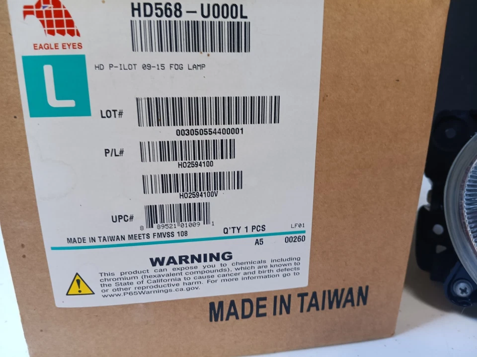 Luz antiniebla de repuesto del lado del conductor EagleEye HD568-U000L para Honda Pilot 2099-2011 Foto 2 de 4