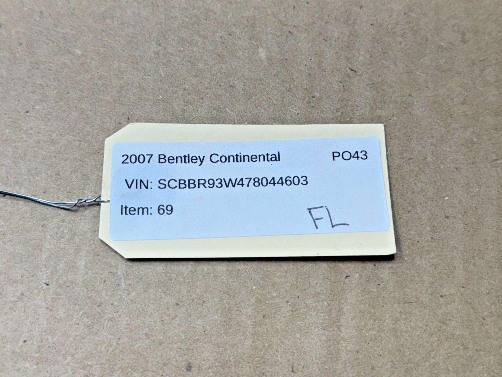 06-12 Bentley Continental Flying Spur Front Left Lower Control Arm AWD PO43