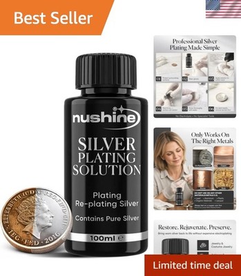 Silver Plating Solution 3.4 Oz - Permanently Plate PureSilver onto Worn Silve...