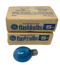 Vintage GE General Electric 5B Blue Flashbulbs - QTY: 8 New Bulbs
