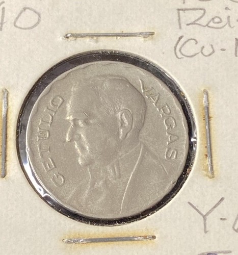 Moneta da 400 riso in rame-nichel 1940 Brasile spedizione gratuita - Foto 1 di 2