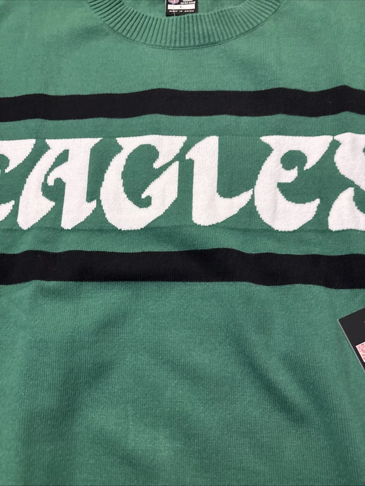 NWT NFL Philadelphia Eagles Kelly Green Throwback Coaches Sweater Mens Large - Image 2 of 3