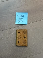 MCM Bifold Card Wallet Cognac Vintage Monogram Brown Made In Germany Handmade