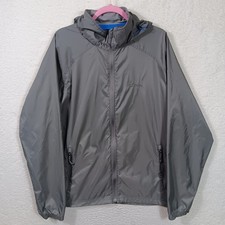 LL Bean Jacket Mens XL Gray Trail Model Rain Coat Full Zip Hooded Outdoor 